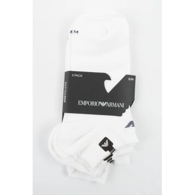 5. Emporio Armani Calza Knöchelsocken aus Baumwolle, weiß, bequem, 3er-Pack