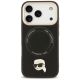 3. Karl Lagerfeld MagSafe Hülle mit großem Riemen und Karl-Metalllogo für iPhone 17 Pro – Schwarz