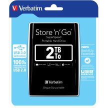 Verbatim 53177 Externe Festplatte (2 TB; 2,5"; USB 3.0; 5400 U/min; Schwarz)