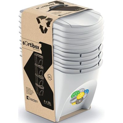 3. Mülltonnen 25 l Sortibox Set 4-teilig, grau