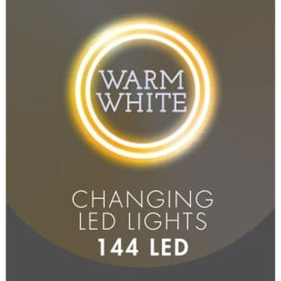 11. Weihnachtsbaumbeleuchtung, Lichtvorhang für den Außenbereich/Innenbereich, 144 LEDs, 120 x 120 cm, mit Fernbedienung, warmweiß