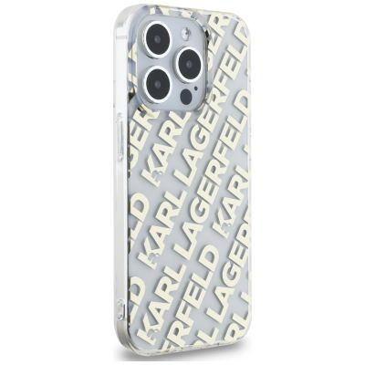 4. Karl Lagerfeld IML Fullover Logo Hülle für iPhone 15 Pro – Gold