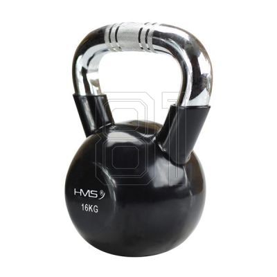 32. Kettlebell Gusseisengriff Chrom gerändelt HMS KTC20 SCHWARZ 