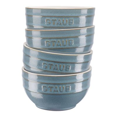 Staub Ceramique Schüssel-Set 0,7 l Rund Keramik Türkis 4-tlg.