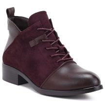 Damen-Wildleder-Stiefeletten mit Isolierung, bordeauxrot, M.Daszyński MR2458