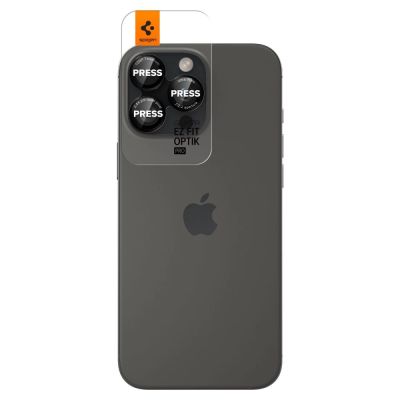 2. Spigen Optik Pro L-Series Glas.tR EZ Fit Panzerglas für iPhone 14 Pro / Pro Max / 15 Pro / Pro Max / 16 Pro / 16 Pro Max / 17 Pro / 17 Pro Max – Schwarz mit rotem Rand