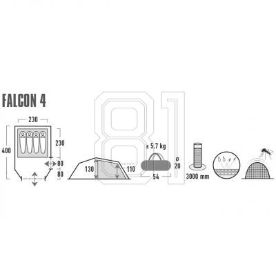8. High Peak Falcon 4 Zelt 10327