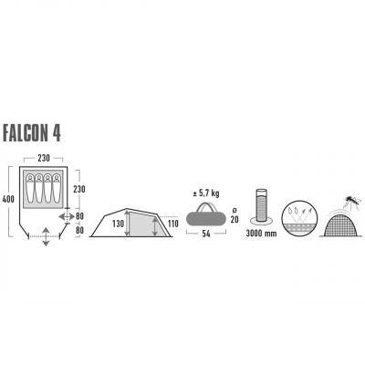 8. High Peak Falcon 4 Zelt 10327