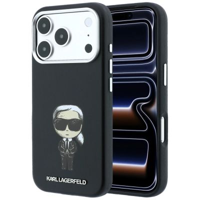 2. Karl Lagerfeld Smooth Ikonik Sketch MagSafe Hülle für iPhone 18 Pro / 17 Pro - Schwarz