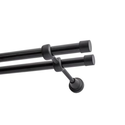 Doppelte Gardinenstange Ø 19 mm Schwarz 480 cm LUNA KOWALSKI