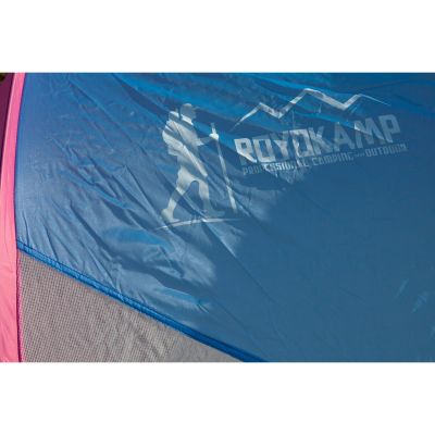 11. SELBSTEXPLOIERENDES STRANDZELT BLAU UND ROSA