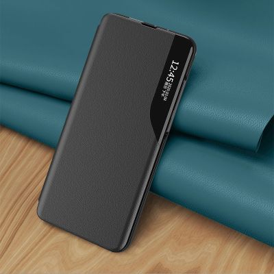 9. Eco Leather View Case elegante Hülle mit Flipcover und Standfunktion für Samsung Galaxy S22+ (S22 Plus) blau