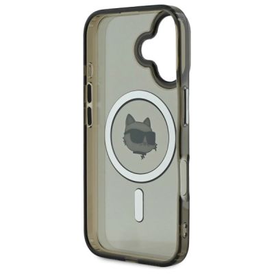 7. Karl Lagerfeld IML Metal Choupette Head MagSafe Hülle für iPhone 16 Plus - Schwarz