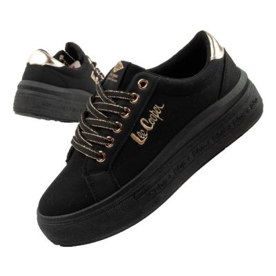 Lee Cooper Damen-Sportschuhe, modische Sneaker in Schwarz, bequem