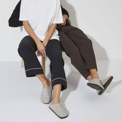 3. Birkenstock Zermatt Hellgraue Wollfilz-Isolierpantoffeln für Herren/Damen, Normalbreite (1015092)