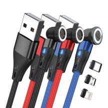 RealPower Magnetkabel-Set, 3 Ampere, 1 m, 3 Kabel mit Adapter