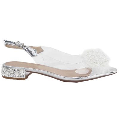 2. Transparente Damen-Sandalen mit silberfarbenem Zierelement D&A MR62-9072