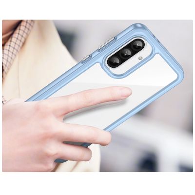 5. Outer Space Hülle für Samsung Galaxy A56 Cover mit Flexiblem Rahmen - Blau