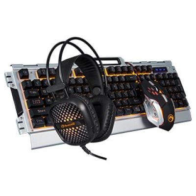 Marvo CM303 Tastatur mit USB-Gaming-Maus (Schwarz/Silber)