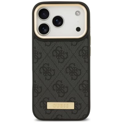 3. Guess 4G Logo Plate MagSafe Hülle für iPhone 18 Pro Max / 17 Pro Max – Schwarz