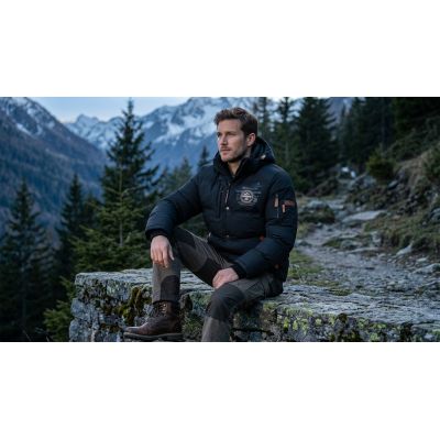 7. Herrenparka Geographical Norway VERVEINE BLACK DB MEN 005 (WU5933H/GN-BLACK)