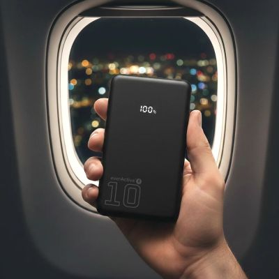 5. EVERACTIVE Powerbank 10000 mAh, 1x USB, 2x USB-C, 20 W, QC4+, LCD-Display, Schwarz EB-11QB