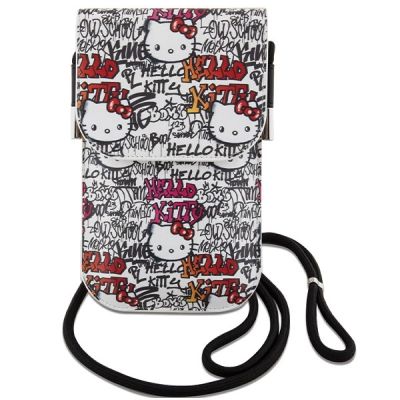 2. Hello Kitty Leather Tags Graffiti Cord-Tasche – Beige