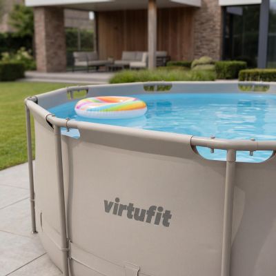 14. VIRTUFIT RUNDER POOL 366 CM MIT FILTPUMPE BEIGE