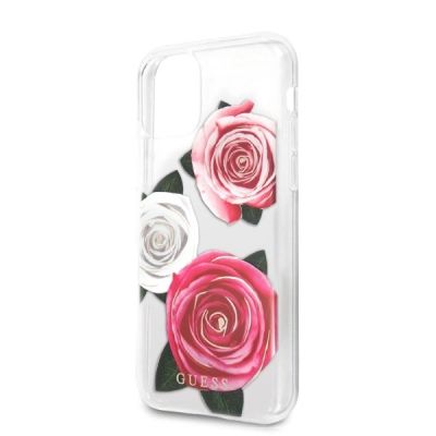3. Guess GUHCN58ROSTRT iPhone 11 Pro transparente Hardcase Flower Desire Pink & White Rose
