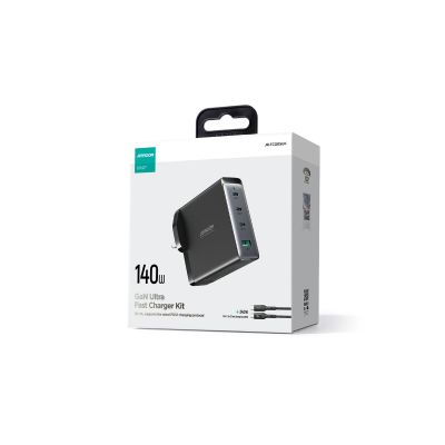 5. GaN-Ladegerät UK Joyroom JR-TCG05UK 140 W 3x USB-C USB-A + USB-C / USB-C-Kabel 240 W 1,2 m