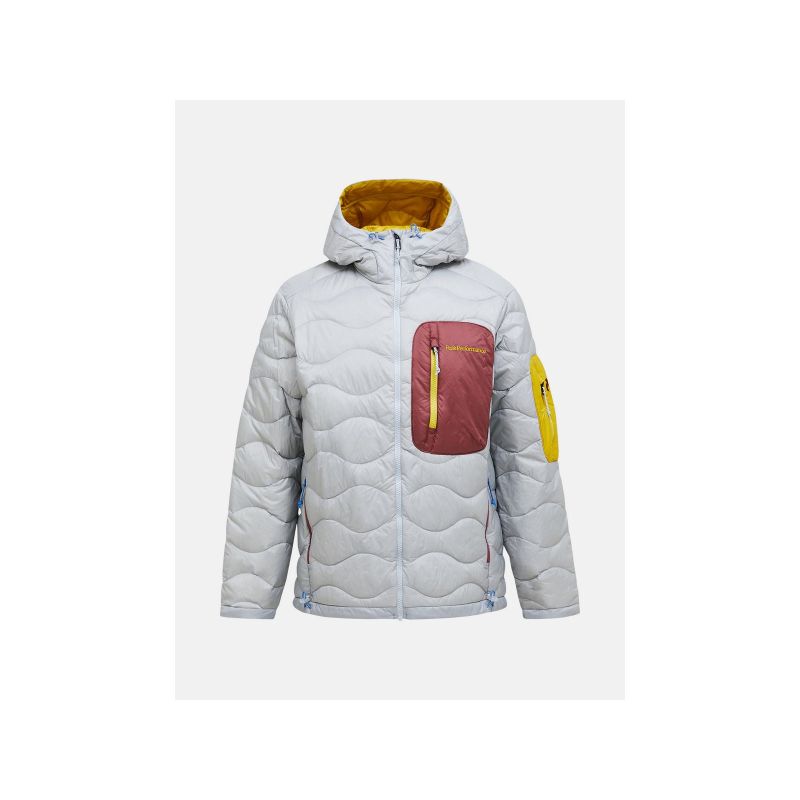 Herren-Daunenjacke PEAK PERFORMANCE M Helium Utility Down Hood Jacket, Farbe Grau