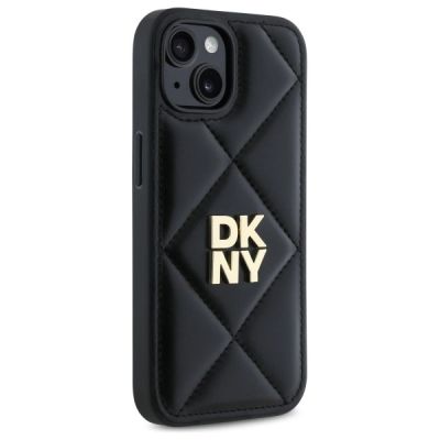 4. DKNY Quilted Stack Logo Hülle für iPhone 14 – Schwarz