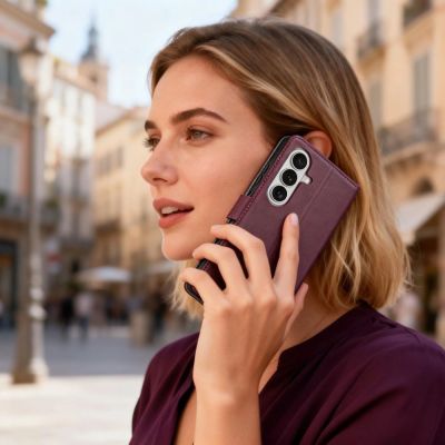 5. Tech-Protect Brieftaschenhülle für Samsung Galaxy A36 / A56 / A37 5G – Burgunderrot