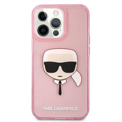 3. Karl Lagerfeld Glitzer Karl's Head Case für iPhone 13 Pro Max - Pink
