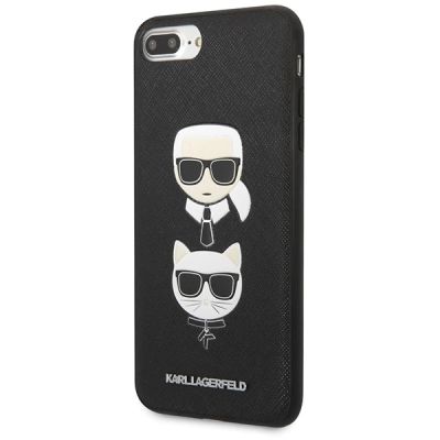 2. Karl Lagerfeld Saffiano Karl&Choupette Head Case für iPhone 7 Plus / iPhone 8 Plus – Schwarz