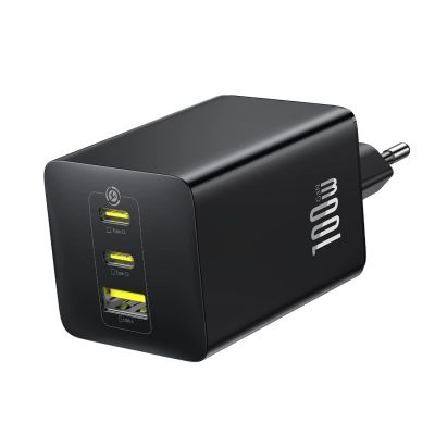 3. Baseus EnerFill FE11 100W Wandladegerät 2 x USB-C + USB-A - Schwarz