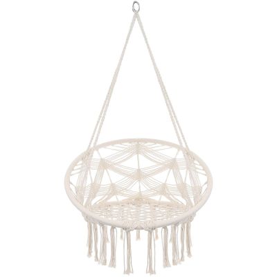 4. Durchbrochene Hängematte, Hängesessel „Storchennest“, 80 x 60 cm, Weiß, Neues Design