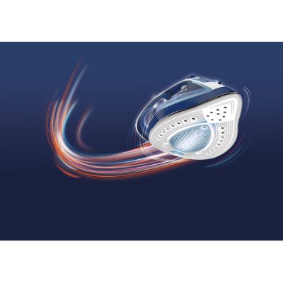 6. Tefal EasyGliss Plus FV5735 Bügeleisen (Trocken- und Dampfbügeln) mit Durilium-Bügelsohle, 2500 W, Blau/Weiß