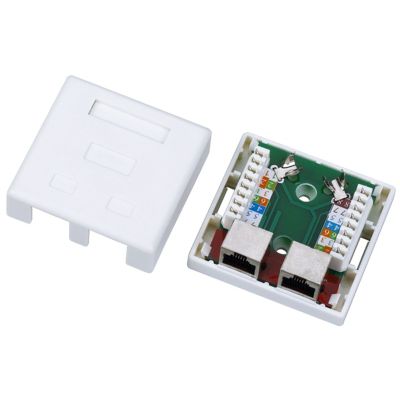 ALANTEC Aufputz-Buchse STP Kat. 5e 2xRJ45 GN004 (weiß)