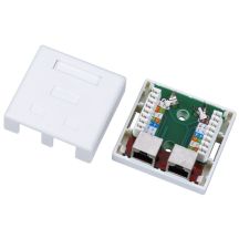 ALANTEC Aufputz-Buchse STP Kat. 5e 2xRJ45 GN004 (weiß)