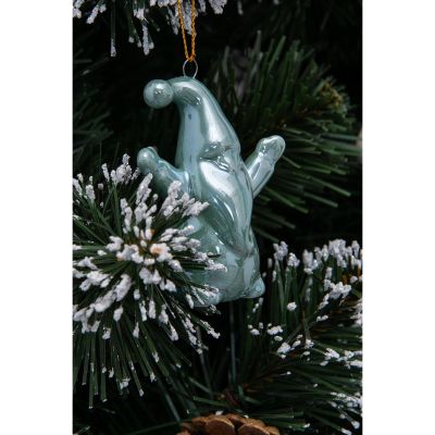 24. Keramik-Weihnachtsmannkugel, 7,8 cm, 1 Stück