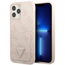 Guess 4G Triangle Logo Cardslot-Hülle für iPhone 13 Pro Max – Rosa
