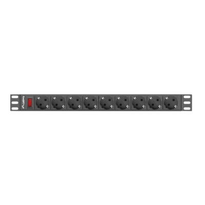 2. LANBERG POWER STRIP RACK 19" PDU 1U, 16A, 9X SHUKO, 3M PDU-09F-0300-BK