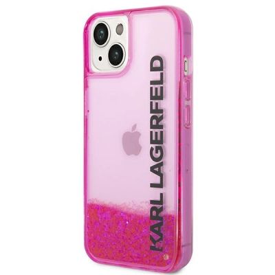 2. Karl Lagerfeld Liquid Glitter Elong Case für iPhone 14 Plus – Pink