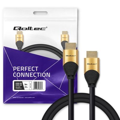 10. QOLTEC HDMI-KABEL V2.1 ULTRA HIGH SPEED 8K | 60 HZ | 28 AWG | GOLD | 3 m
