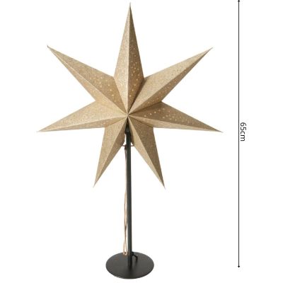 4. Dekorativer Stern mit LED-Beleuchtung, Höhe: 65 cm, Champagner