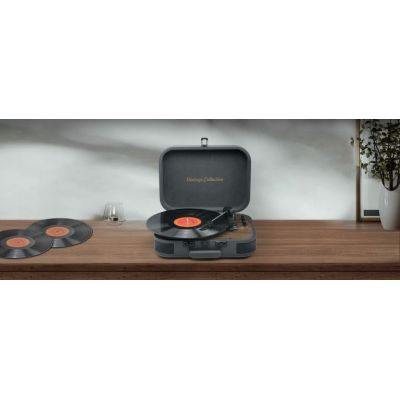 4. Muse MT-207 DGB Plattenspieler-Stereoanlage, Schwarz/Braun