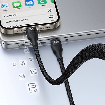 10. Baseus Flash Series 3 100W USB-C 3in1 Kabel - USB-C+USB-C+ Lightning 1,5m + 3 x 0,25m - schwarz