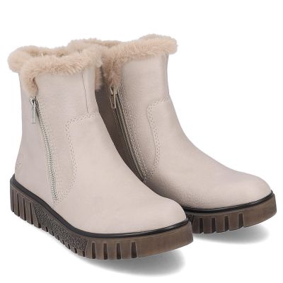 29. Damen-Stiefeletten mit Fellfutter, beige, Rieker Y3481-60