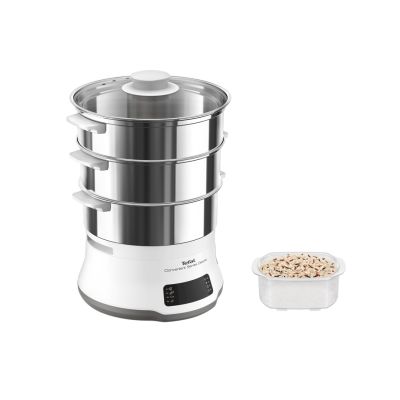 2. Tefal Convenient Series Deluxe VC502D 3-Korb-Dampfgarer, 900 W, Edelstahl, Weiß